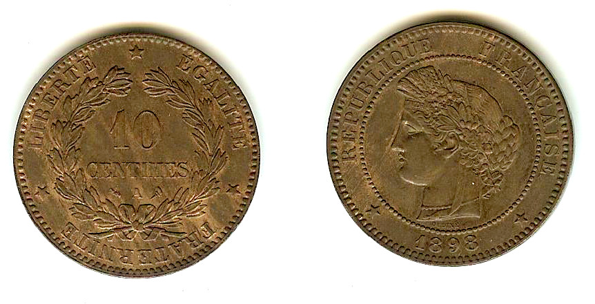 10 centimes Cérès 1898 Paris SUP+
